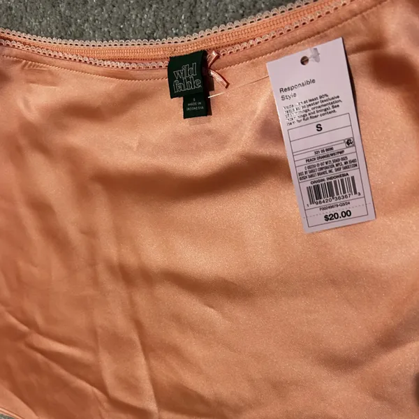 Wild Fable Pink Peach Orange Satin High-Low A-Line Mini Skirt Small NWT - Image 2