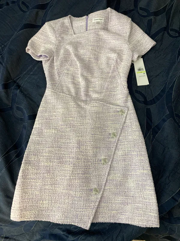 Calvin Klein Lavender Classy Tweed Dress - Image 2