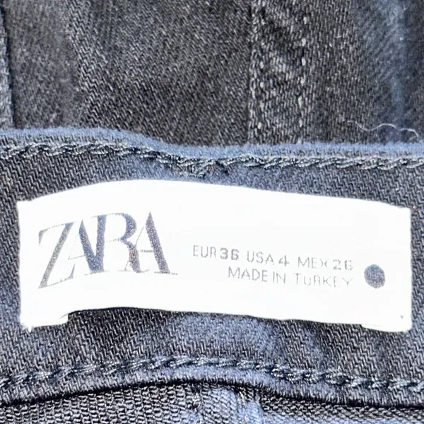 NWT Zara Women’s Jeans Womens Size 4 Black Hi Rise Straight Leg Dark Wash Denim - Image 3