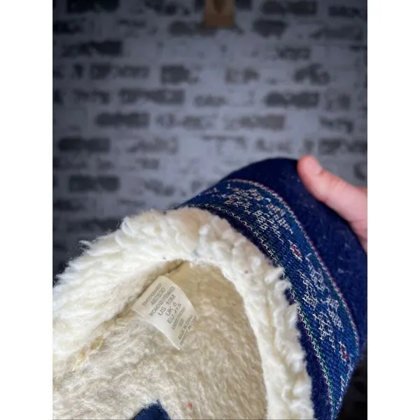 Lands end | blue Sherpa lined slippers - Image 2