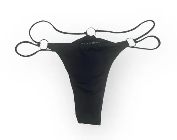 new Frankie’s Bikinis ↯ Kailyn Skimpy Ring Detail Bikini Bottoms ↯ Black ↯ Large - Image 9