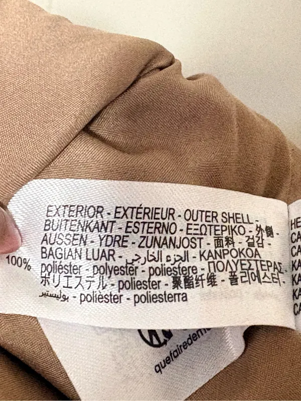 Zara Cropped Wool Look Utility Jacket Beige Camel Button Front Size Small - Image 9