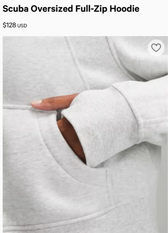 NWT Lululemon Scuba Oversized Hoodie Heathered Core Ultra Light Grey XS-S - Image 8
