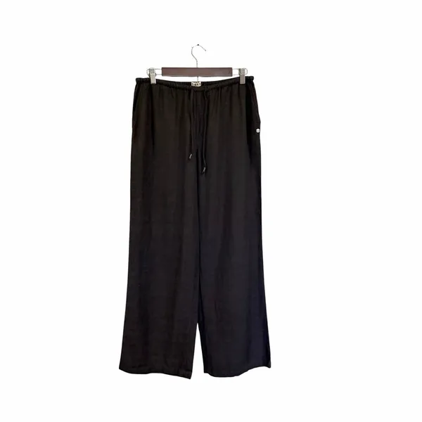 Roxy Lyla Low Rise Drawstring Pull-On Linen Wide Leg Pants - Image 4