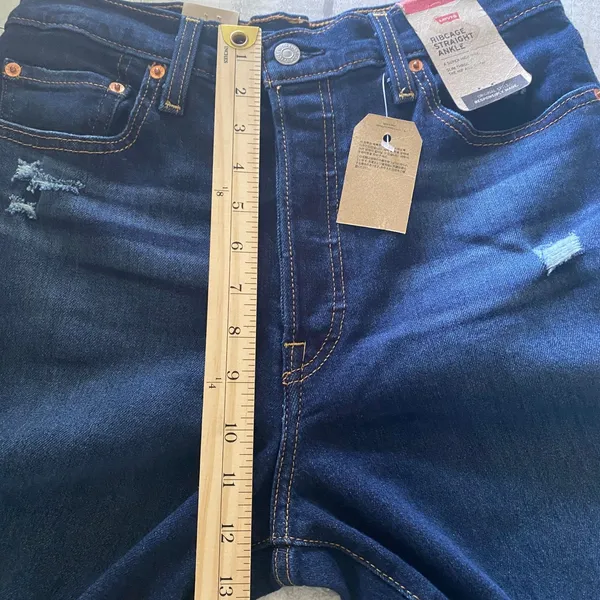 Levis Ribcage Straight Ankle Jean High Rise Slim Hip Denim Sculpting Sz 29 x 27 - Image 7