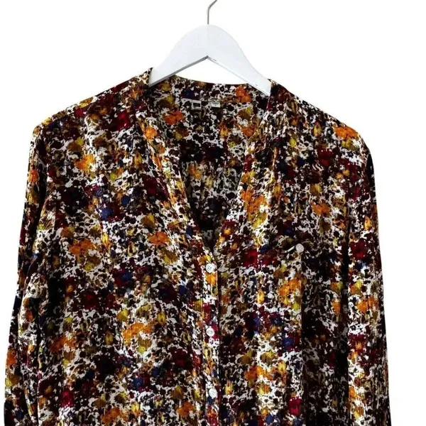 Kut From The Kloth Floral Blouse Button Front Long Sleeves SZ M #2399 - Image 7