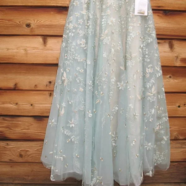 MAC DUGGAL Green Size 10 Embroidered Beaded Bow Formal Long Maxi Gown Dress - Image 13
