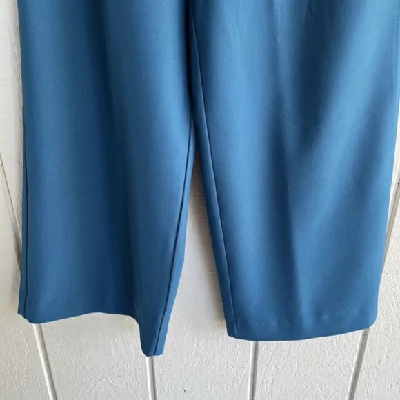 Camilyn Beth Stretch Twill Crepe Wide Leg Pants in Teal Blue Size M‎ - Image 3