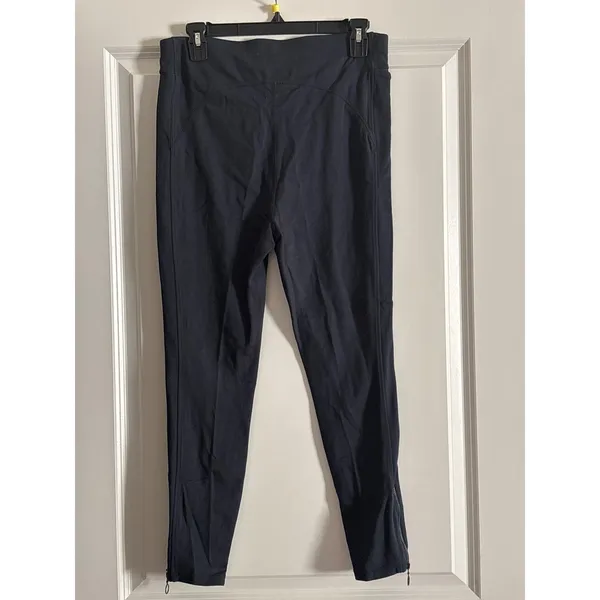 Fabletics Navy Anywhere High Rise Zip Ankle Stretch Knit Casual‎ Pants Large - Image 3