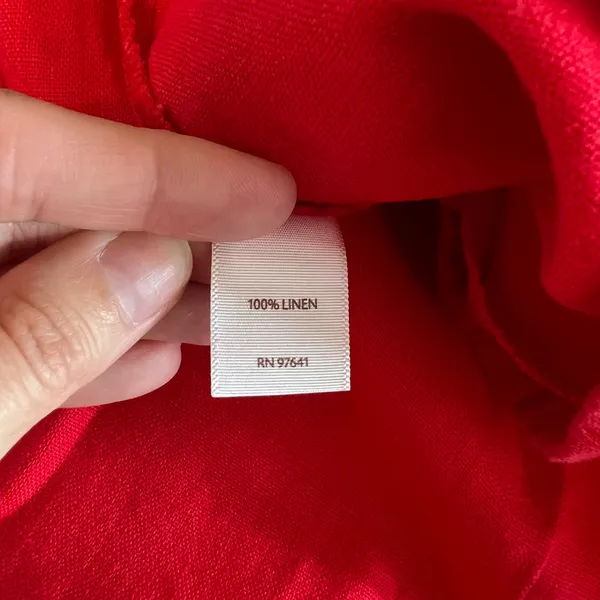 J. Jill Pimento Red 100% Linen Wide Leg Elastic Waist Pants NWT Women's Large - Image 8