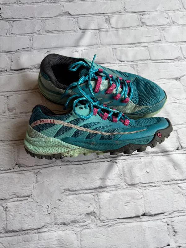 Merrell All Out Charge Trail Running Shoes 7.5 ALGIERS BLUE/ADVENTURINE Womens - Image 8