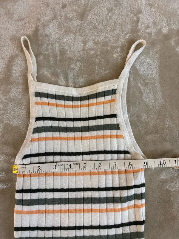 Fitz + Eddi Stripe Ribbed Stretch Cami Tank Top Size Small - Image 6