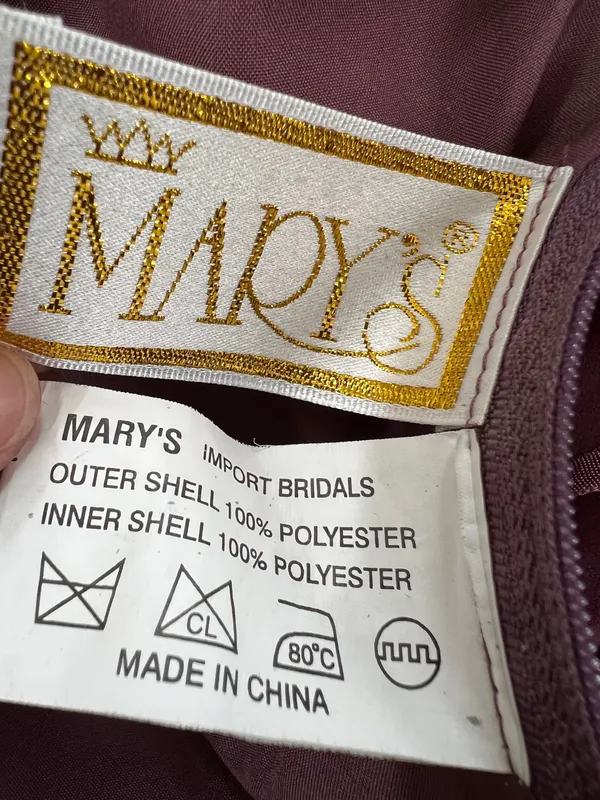 Mary's Bridal Satin A-Line Formal Gown Dress Plum Plus Size 20 NWOT - Image 6