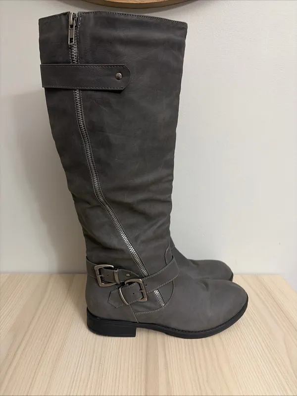 Vanity Amira Gray Knee-High Women's Boots size 8 - Image 5