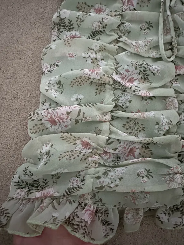 Hazel Boutique Green Floral Mini Dress - Image 4