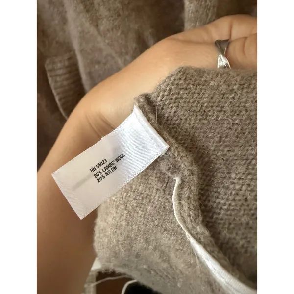 Gap Womens Lambswool Blend Cowl Neck Sweater Taupe Tan‎ Pockets Small - Image 7