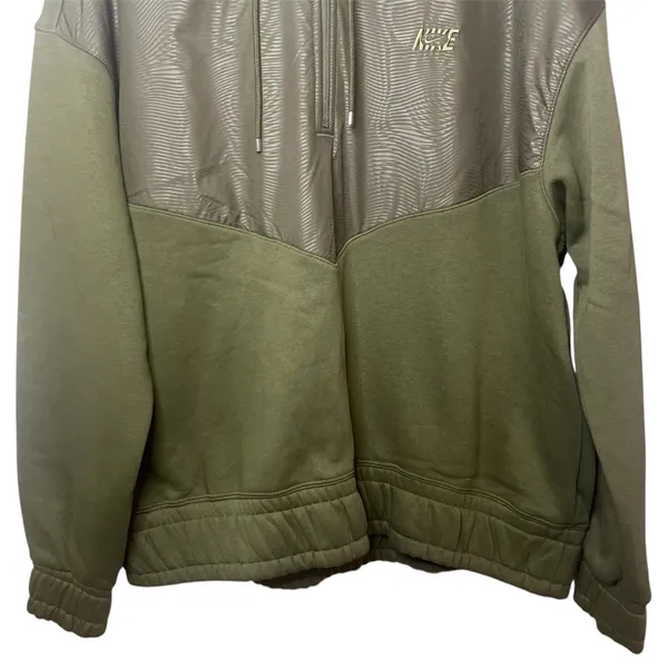 Nike Icon Clash Olive Green Half Zip Hoodie Windbreaker‎ Panel Pullover Sz M - Image 5