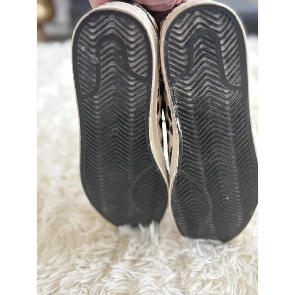 Animal‎ Print Sneakers, Black White Cow Hide Leather Upper, Fun Casual Shoes - Image 7