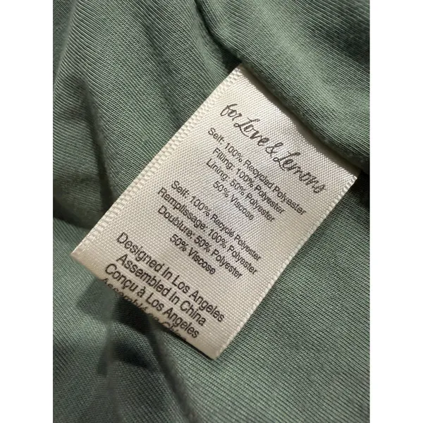 For Love‎ & Lemons Sage Green Cropped Puffer Vest XS Funnel Neck Quilted Padded - Image 7
