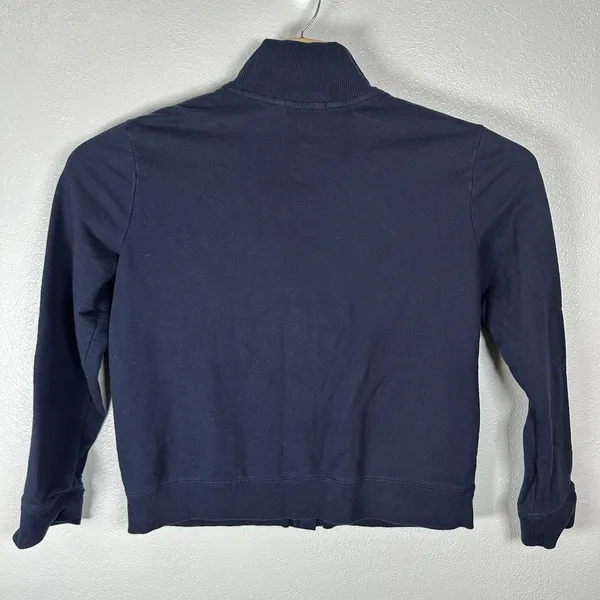 Lauren Ralph Lauren Cardigan Sweatshirt Womens XL Navy Blue Silver‎ Snap Front - Image 5