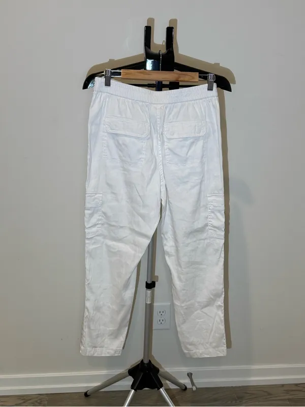 Chico’s White Linen Blend Cargo Utility Pants Size 0.5 / Approx. US 6 - Image 5