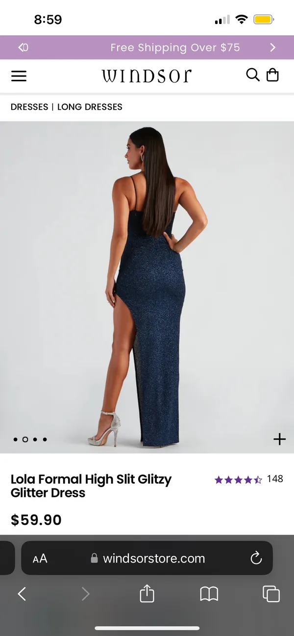 Navy Blue Prom Dress - Image 2