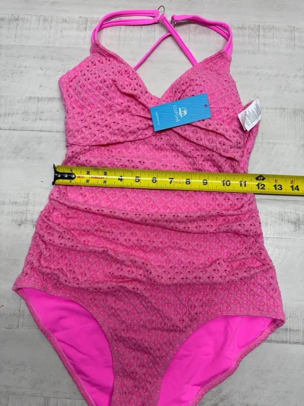 Cupshe Pink Plunge Ruched One Piece Swimsuit - Image 3