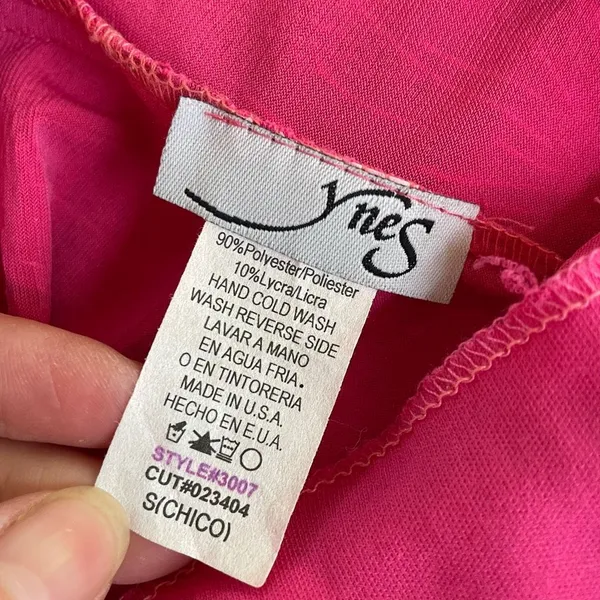 Vintage Y2K Ynes Stretchy BodyCon Mini Dress Bold Pink Glitter S - Image 10