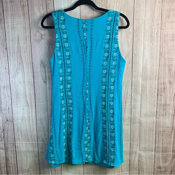 Love Reign Teal Dress with Floral Embroidery - Image 6