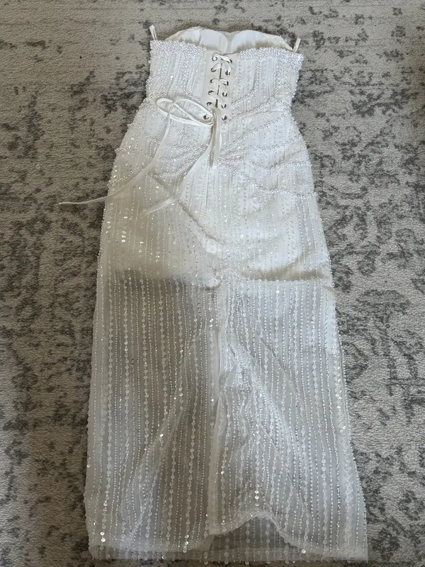 Reception Dress White Size 4 - Image 7