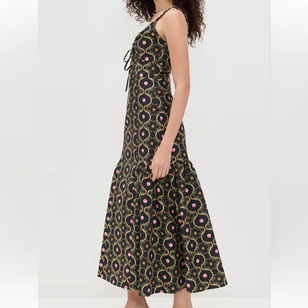 HILL HOUSE HOME Lillie Midi Dress in Cisco Trellis Print size XS - Image 3