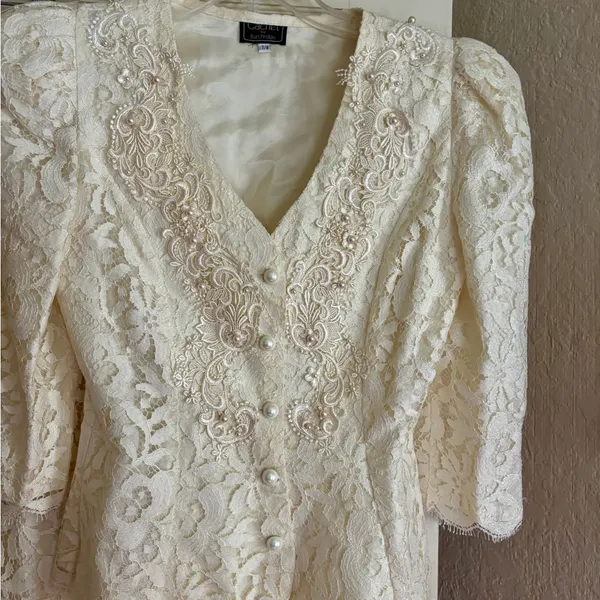 Cachet by Bari Protas Cream Blouse vintage 80’s suite set - Image 3