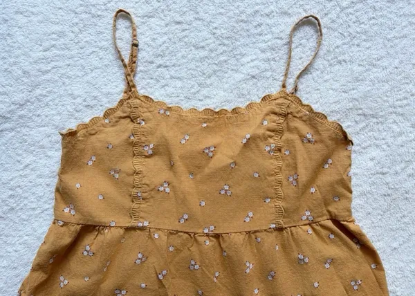 Aeropostale Floral Mini Dress - Mustard Yellow Tiered Babydoll Boho Sundress - Image 3