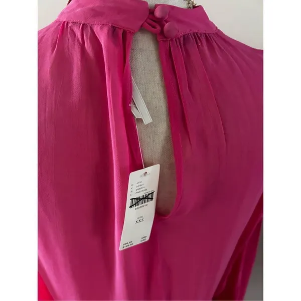 Anthropologie Long Sleeve Sheer Tunic Dress pink, Size xxs - Image 8