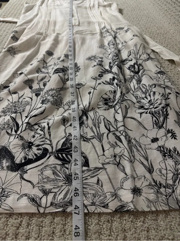 JANE + DELANCEY Floral Tie Waist Midi Dress Linen blend Sz XS - Image 8