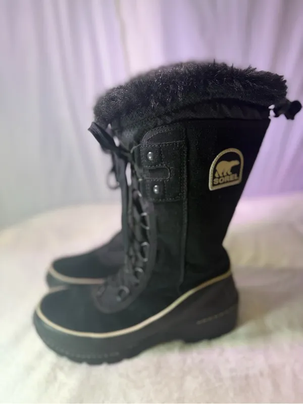 Sorel Black Lace-Up Women's Winter Tall Boot with Faux-Fur Trim - Image 6