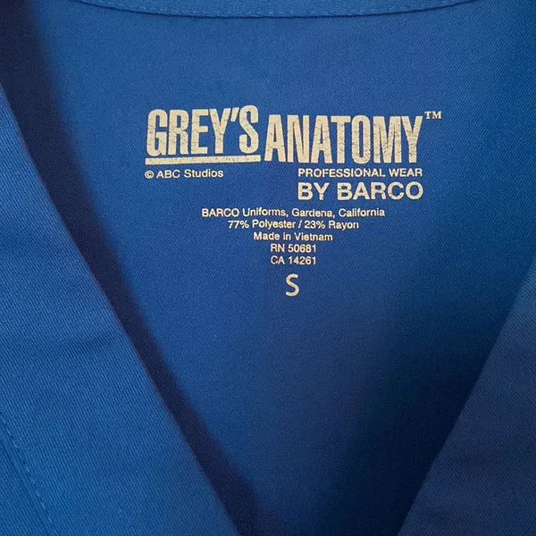 Grey’s Anatomy Professional Wear by BARCO Scrub Top Blue Small - Image 4