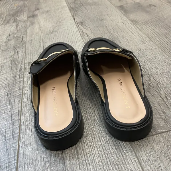 Sincerely Jules Ragu Black Lug Sole Horsebit Mule Loafers Womens 9M - Image 4