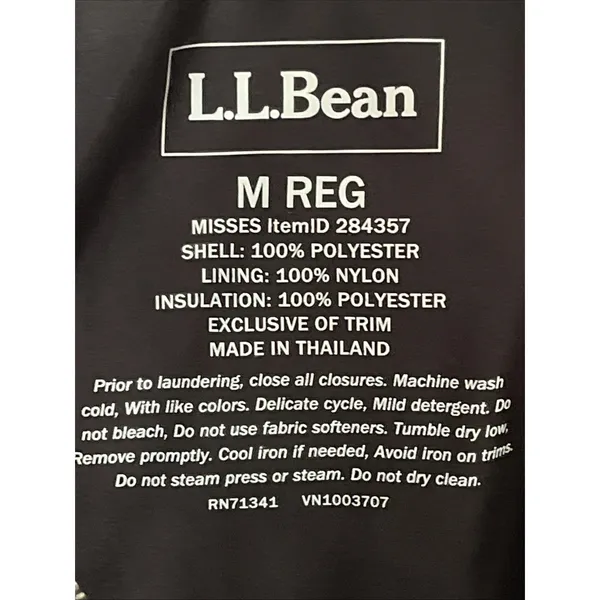 LL Bean Diamond Quilted Full Zip‎ Vest MED Black Plaid Lined Cord Collar - Image 8