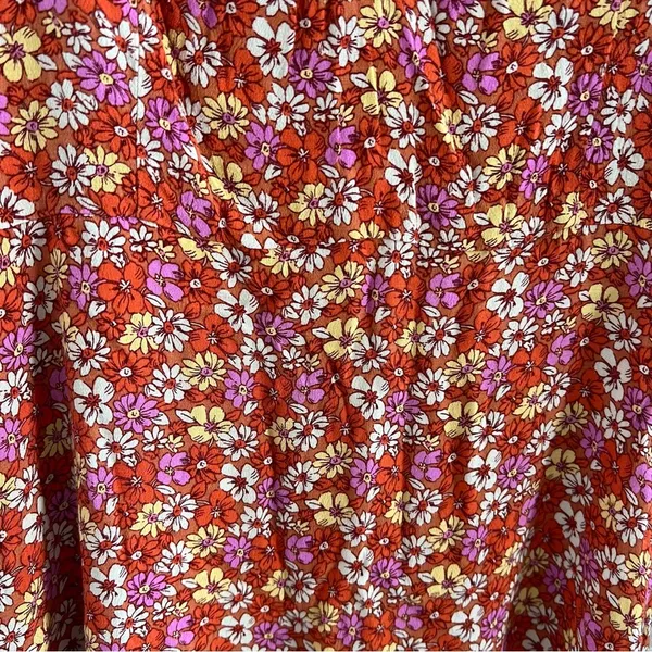 LUSH Feminine Floral Ruffle Strap Midi Dress Summer Back Zip Medium - Image 4
