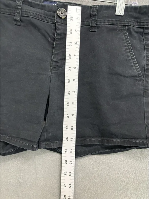 American Eagle Outfitters Black Chino Shorts Mid Rise Stretch Pockets Size 4 - Image 6