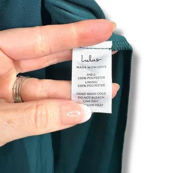 NEW Lulus Glamorous Disposition Emerald Green Square Neckline Ruched Maxi Dress - Image 10