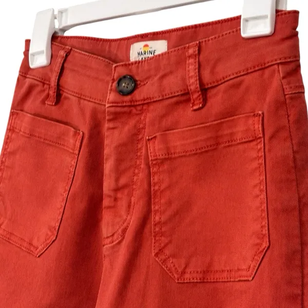 Marine Layer Wide Leg Bridget Crop Orange Denim Pants Size 4 NWOT Womens - Image 4