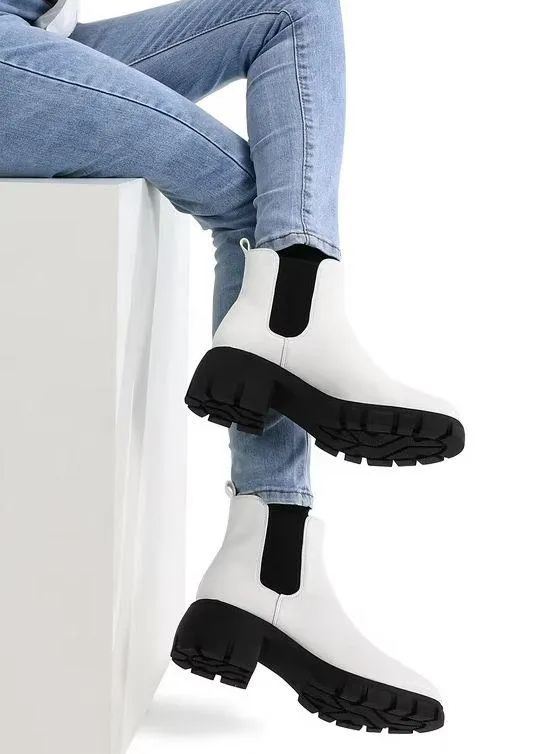 White Chelsea Boots Size 8 - Image 6