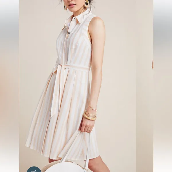 Anthropologie Billie Shirtdress Striped Size 6 - Image 5