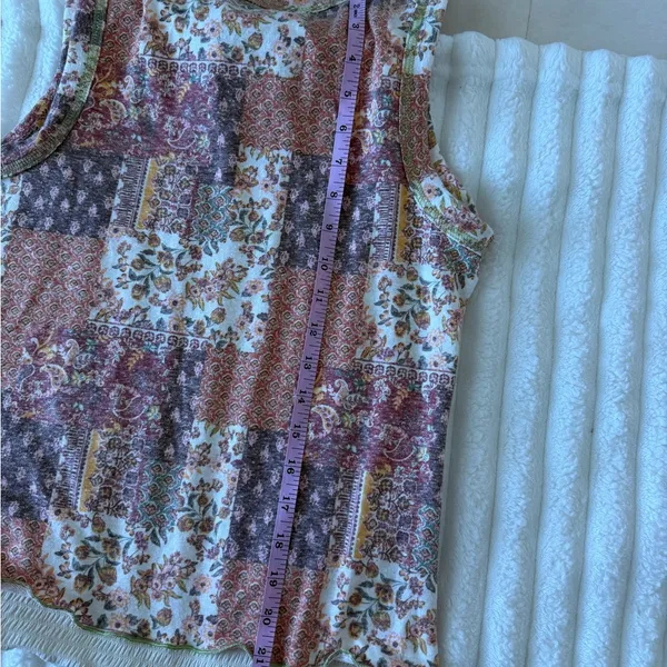 EARTHBOUND Cream Tank Top with Floral Trim - Image 7