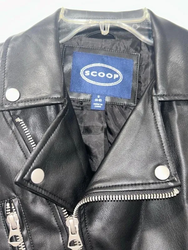 Scoop Faux Leather Women's Black Jacket Small - Image 2