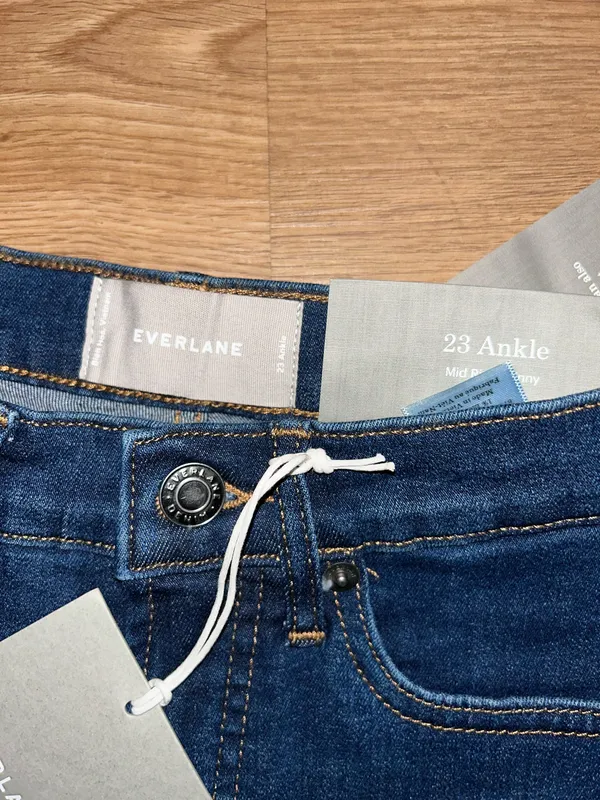 Everlane 23 Ankle Mid Rise Skinny Jeans Size 23 Dark Wash - Image 4