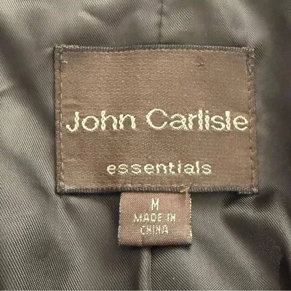 Carlisle Lambskin‎ Leather Black Lambskin Leather Button Down Shirt Jacket M - Image 4