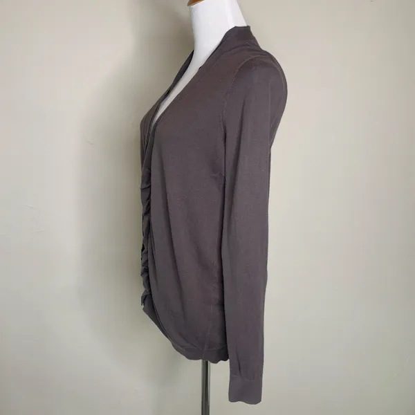 Loft Brown Button Front Cardigan Sz Medium - Image 3